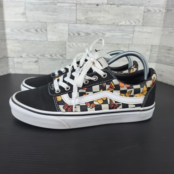 Vans Shoes - Vans Ward Womens 9 Black White Checkerboard Butterfly Low Top Sneakers 1500714